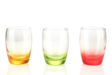 Empty glasses isolated on white