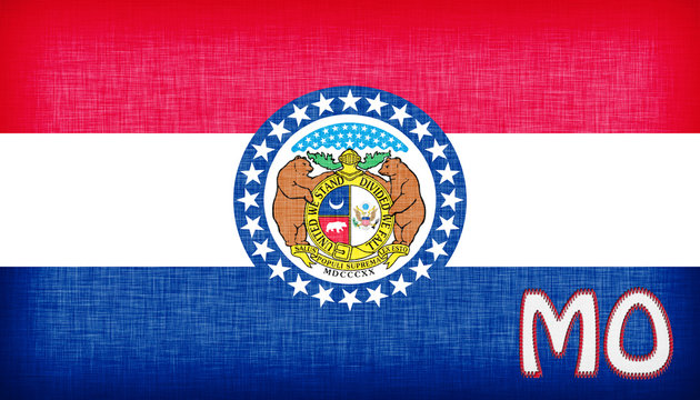Linen flag of the US state of Missouri