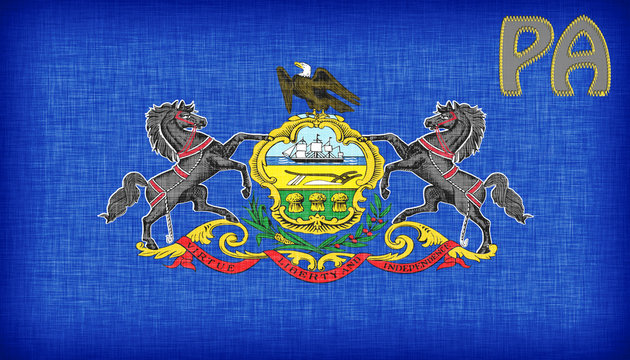 Linen flag of the US state of Pennsylvania