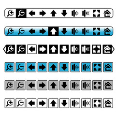 Vector navigation buttons, simple icons