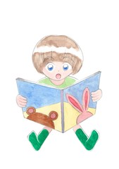 絵本を読む子供