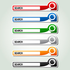 Obraz premium search buttons, stickers with magnifier symbol