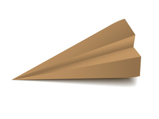 vector origami airplane - folded model