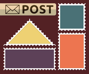 Set of a post stamp
