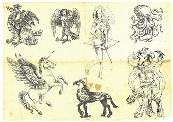 Fototapeta na wymiar Collection of mythical characters - Greek myths