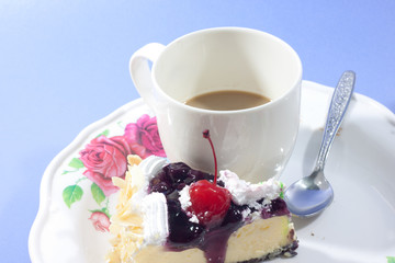 delicious cakes with coffee