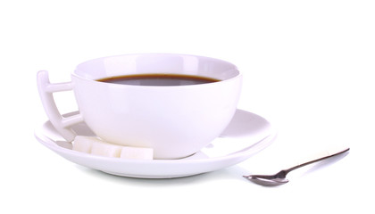 A cup of strong coffee isolated on white