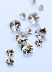 Beautiful shining crystals (diamonds), isolated on white
