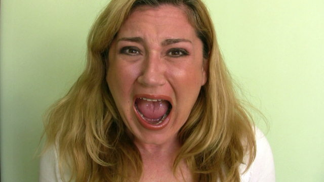 Woman screaming time lapse