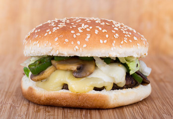 cheese and mushroom burger