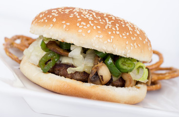 cheese and mushroom burger
