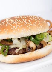 cheese and mushroom burger