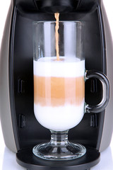 Layered coffee close up