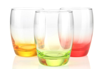 Empty glasses isolated on white