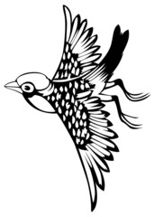 bird on the white background for coloring