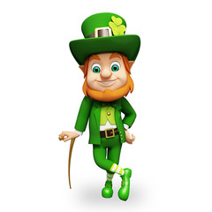 Leprechaun for st patrick's day with stick