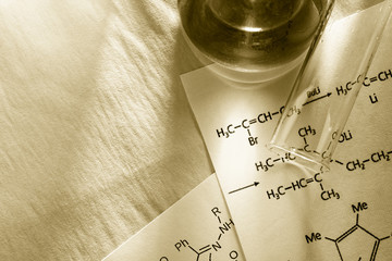 Chemistry with reaction formula in toning