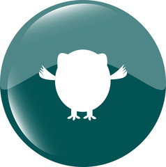 Owl icon button isolated