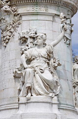 Fototapeta premium Socle de Marianne, Liberté. Place de la République. Paris.
