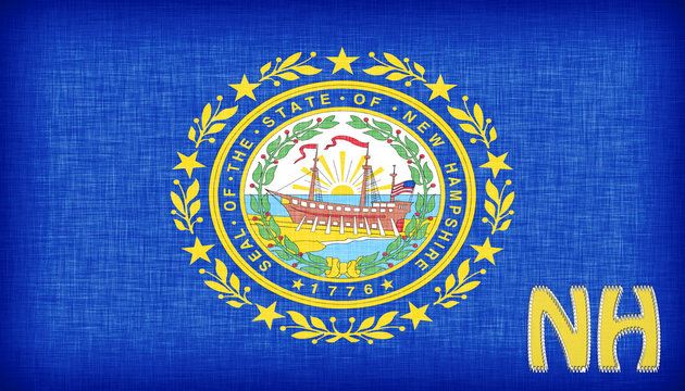 Linen flag of the US state of New Hampshire