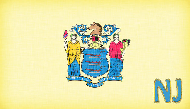 Linen flag of the US state of New Jersey
