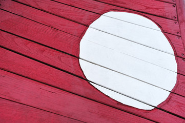 Background texture red wooden with white circle