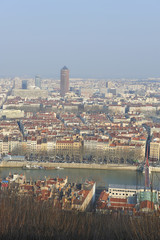 France, Lyon, city panoramic view in hiver