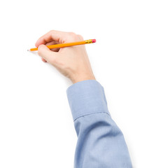Man writing with pencil