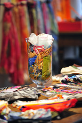 assortiment color silk foulards for sale in Lyon