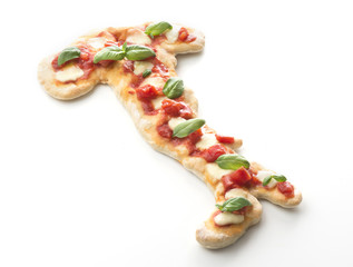 Pizza in the shape of Italy