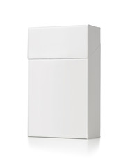 Blank white cigarette package isolated on white background