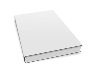 collection of various blank white book on white background
