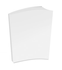 collection of various blank white book on white background