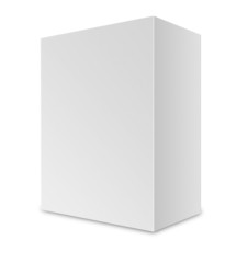 white box on white background with clipping path