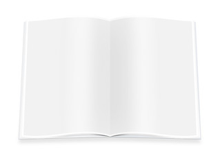 close up of a blank white book on white background