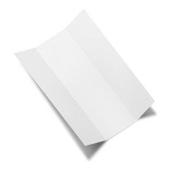 collection of various blank folded leaflet white paper on white