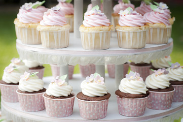 Sweet cupcake at wedding party