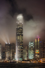 Hong Kong light show at night