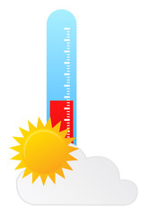 Thermometer Indicating Mostly Sunny Weather