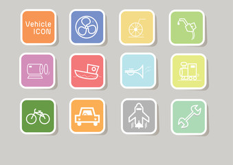 Square file labels icon set