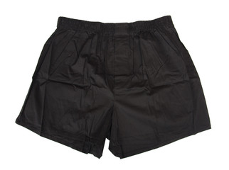 man's black underwear isolated on white background