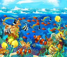 Outdoor-Kissen Das Korallenriff - Illustration für die Kinder © honeyflavour