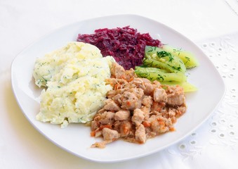 chicken meat goulash for dinner or lunch