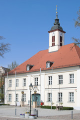 Fototapeta na wymiar das Rathaus von Angermünde in der Uckermark