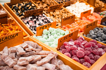 Sweets at the market in Barcelona