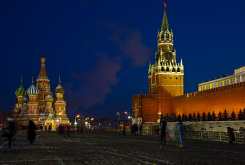 Fototapeta premium Red Square in winter night. Moscow, Russia