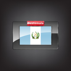 Glass button of the flag of Guatemala