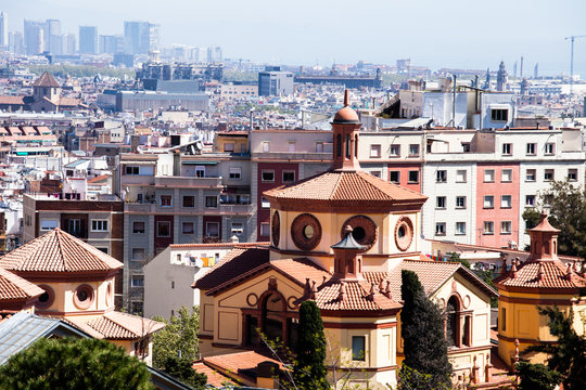 Panoramic View of Barcelona, Spain.