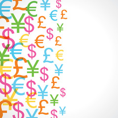 Seamless pattern background of currency signs