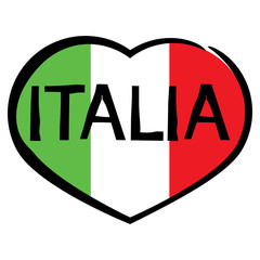 vector heart with the flag of Italy